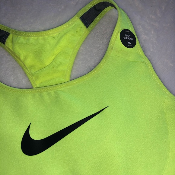 Nike 2.0 Dri-fit High Impact Sports Bra Volt Black - Picture 3 of 5